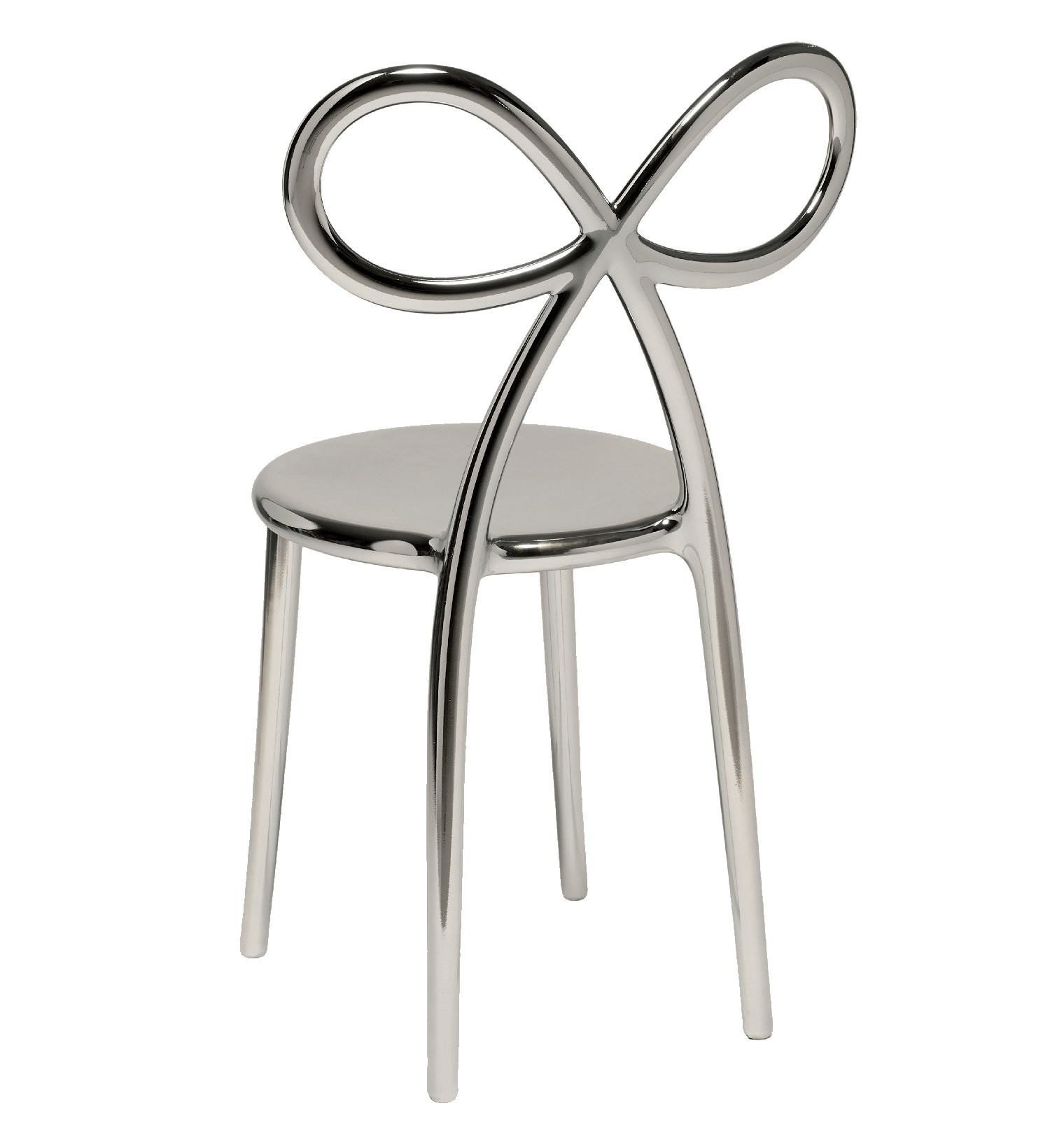 Krzesło Ribbon, metalowe srebrne