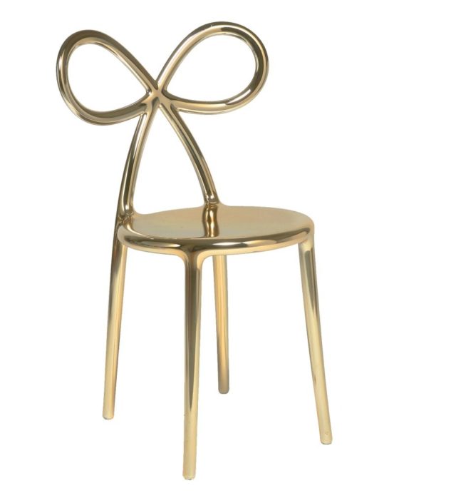 Krzesło Ribbon, metalowe złote