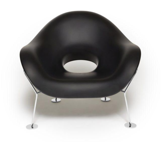 Fotel Pupa, czarno-chromowany