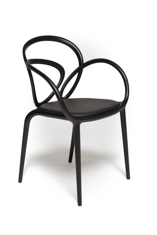 Krzesło Loop z poduszką, 2szt. czarne