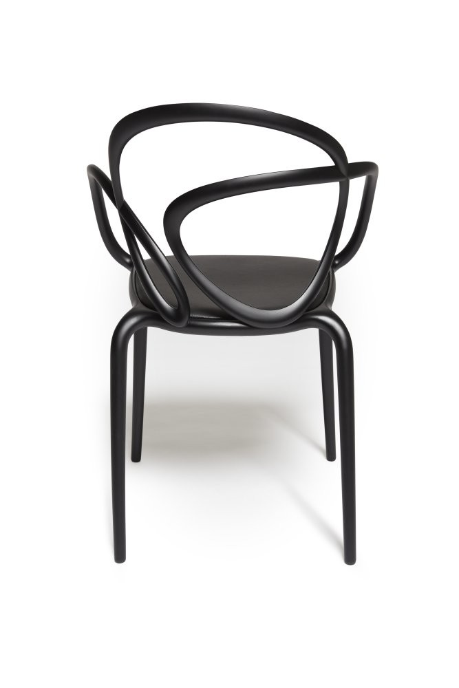 Krzesło Loop z poduszką, 2szt. czarne