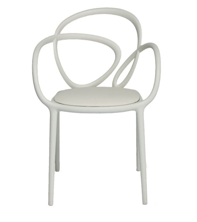 Krzesło Loop z poduszką, 2szt.białe