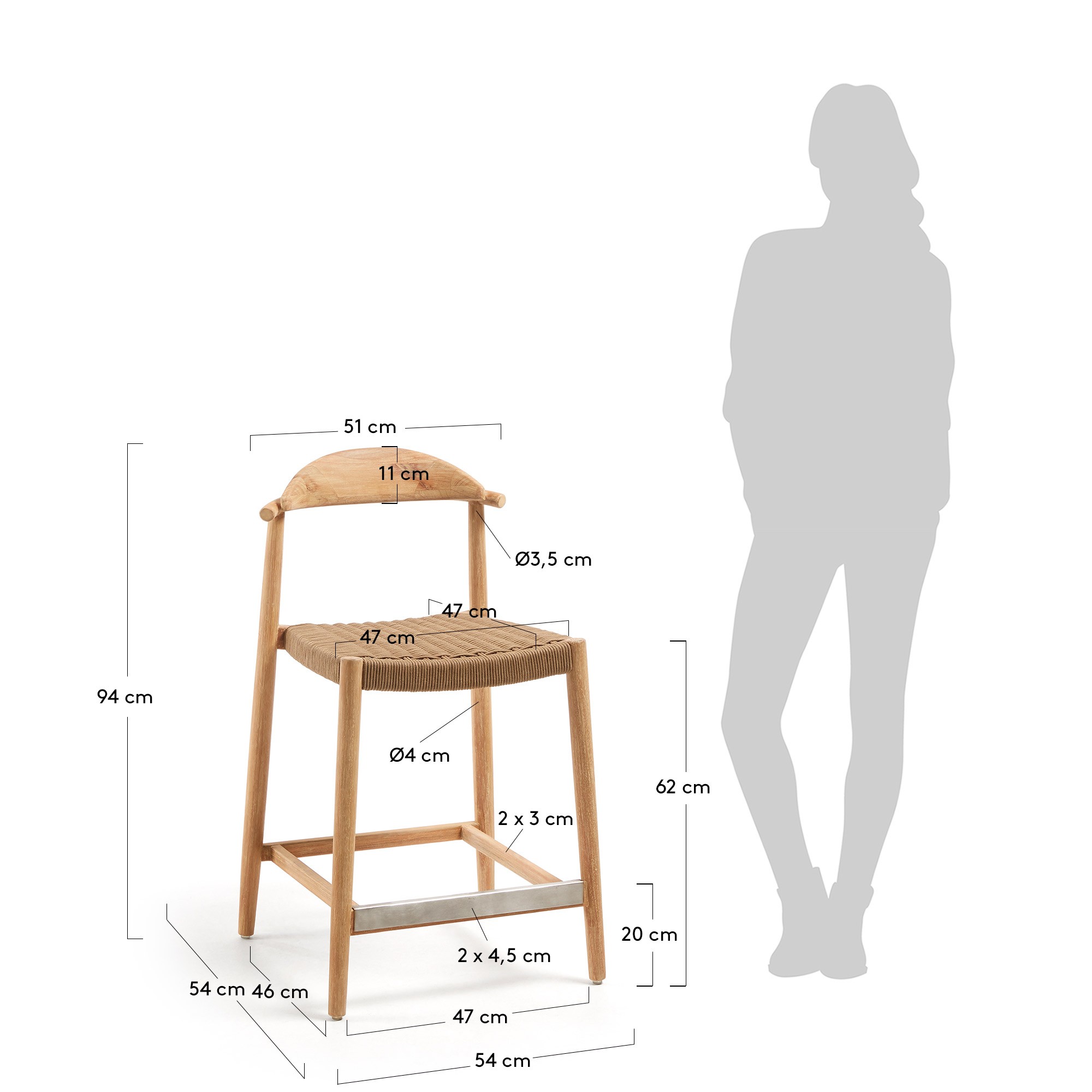 Krzesło barowe Glynis 62