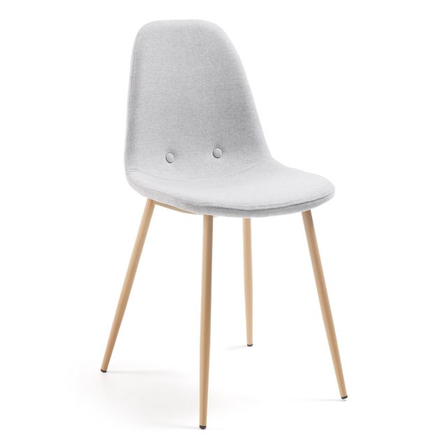 Krzesło Lissy, jasno-szare/metal