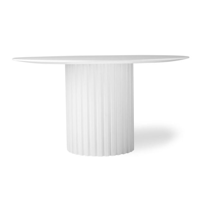 Stół jadalniany Pillar, okrągły biały