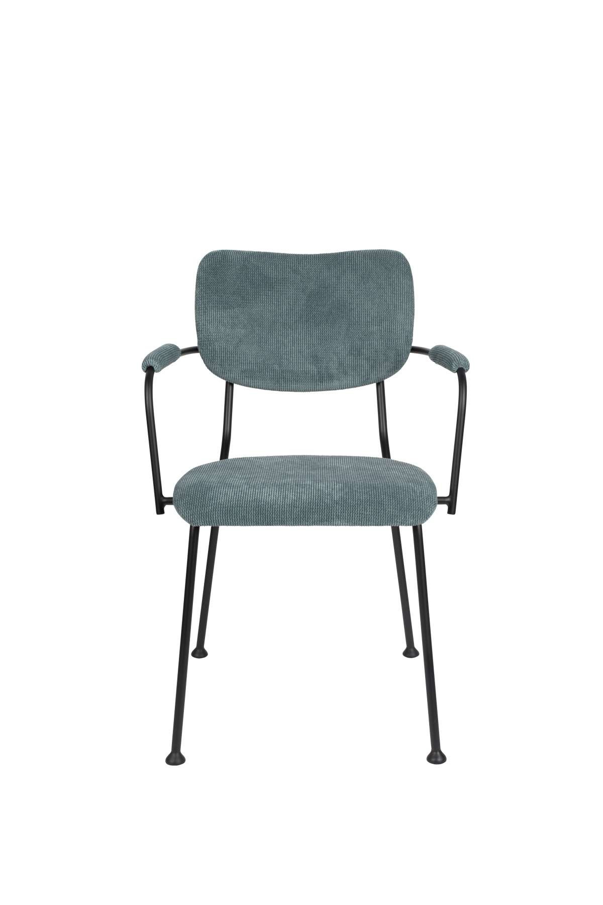 Krzesło z podłokietnikami Benson, szaro-niebieskie