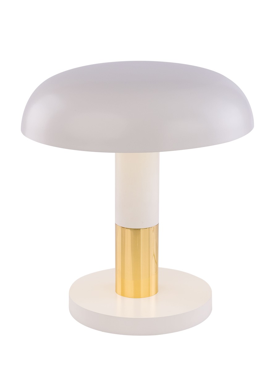 Lampa stołowa Fungo, biało-złota