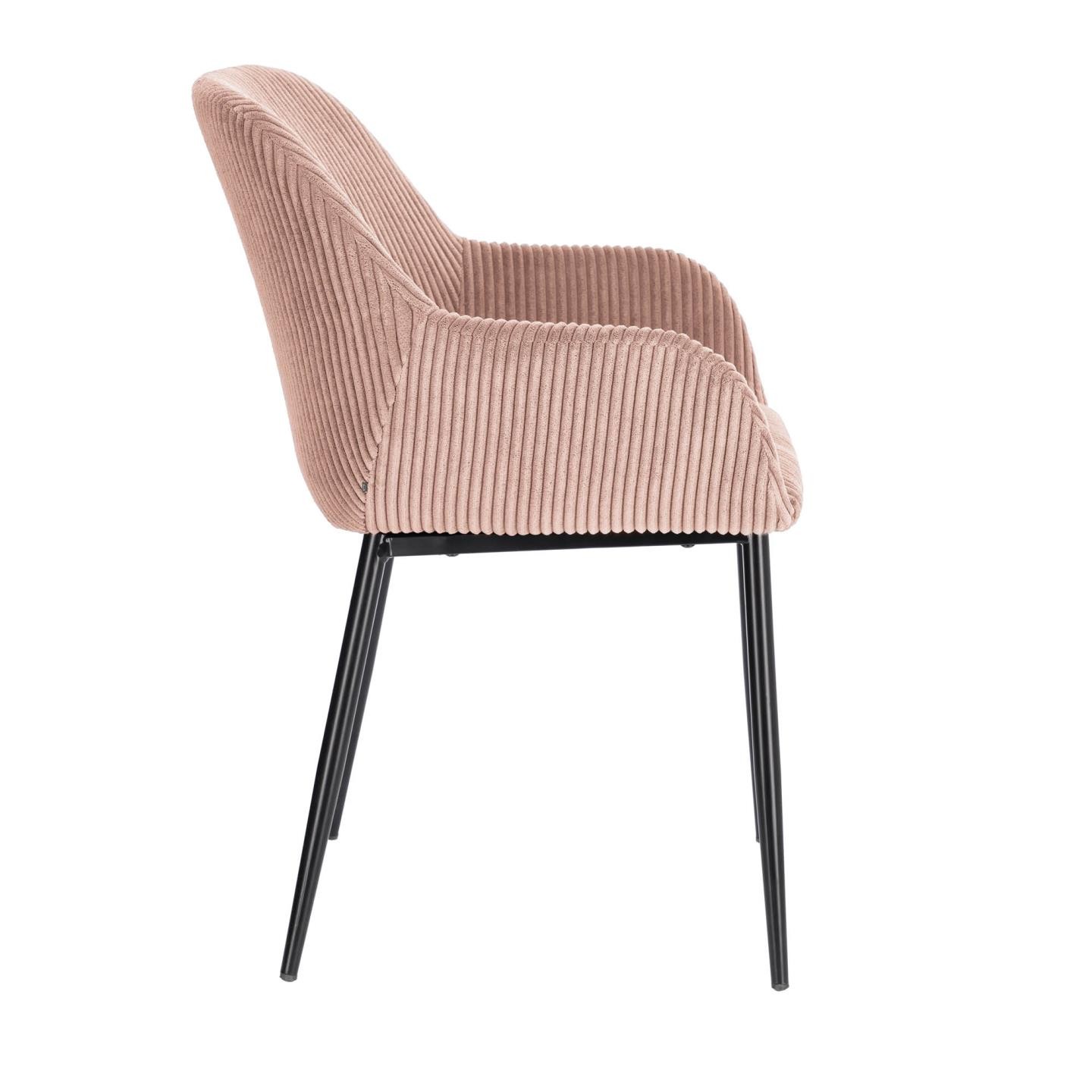 Krzesło Konna, różowe, gruby sztruks
