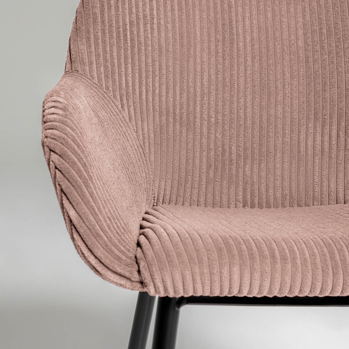 Krzesło Konna, różowe, gruby sztruks