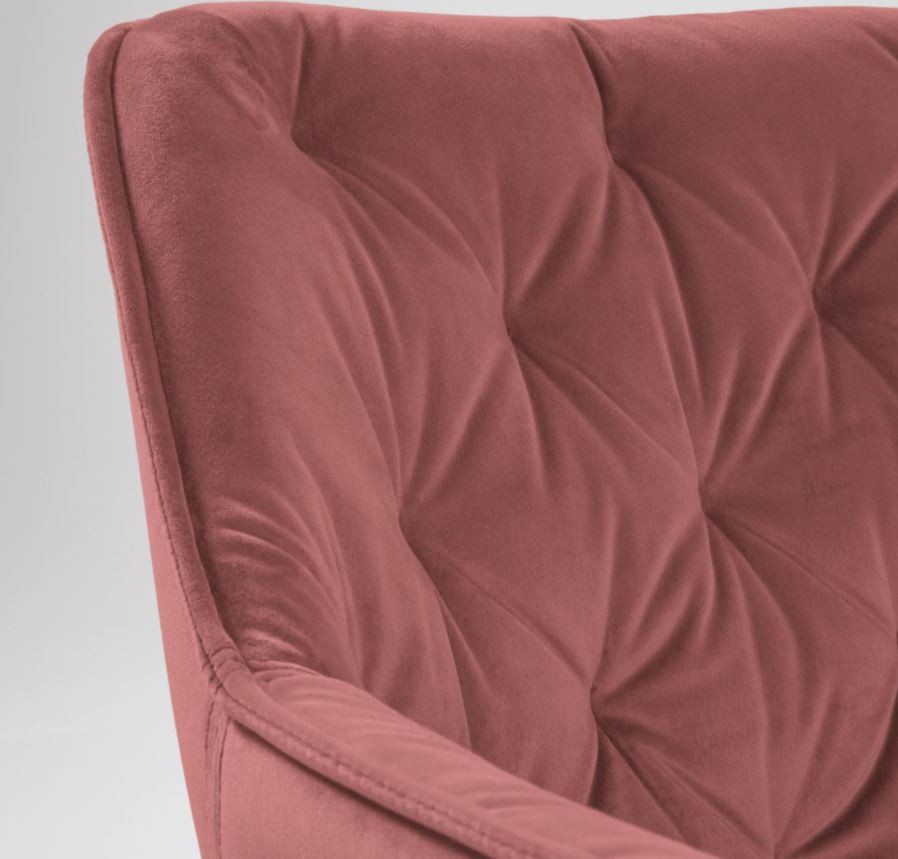 Krzesło Mulder, różowy aksamit
