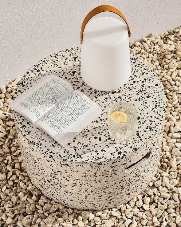 Stolik kawowy Jenell z lastryko, biały 52 cm