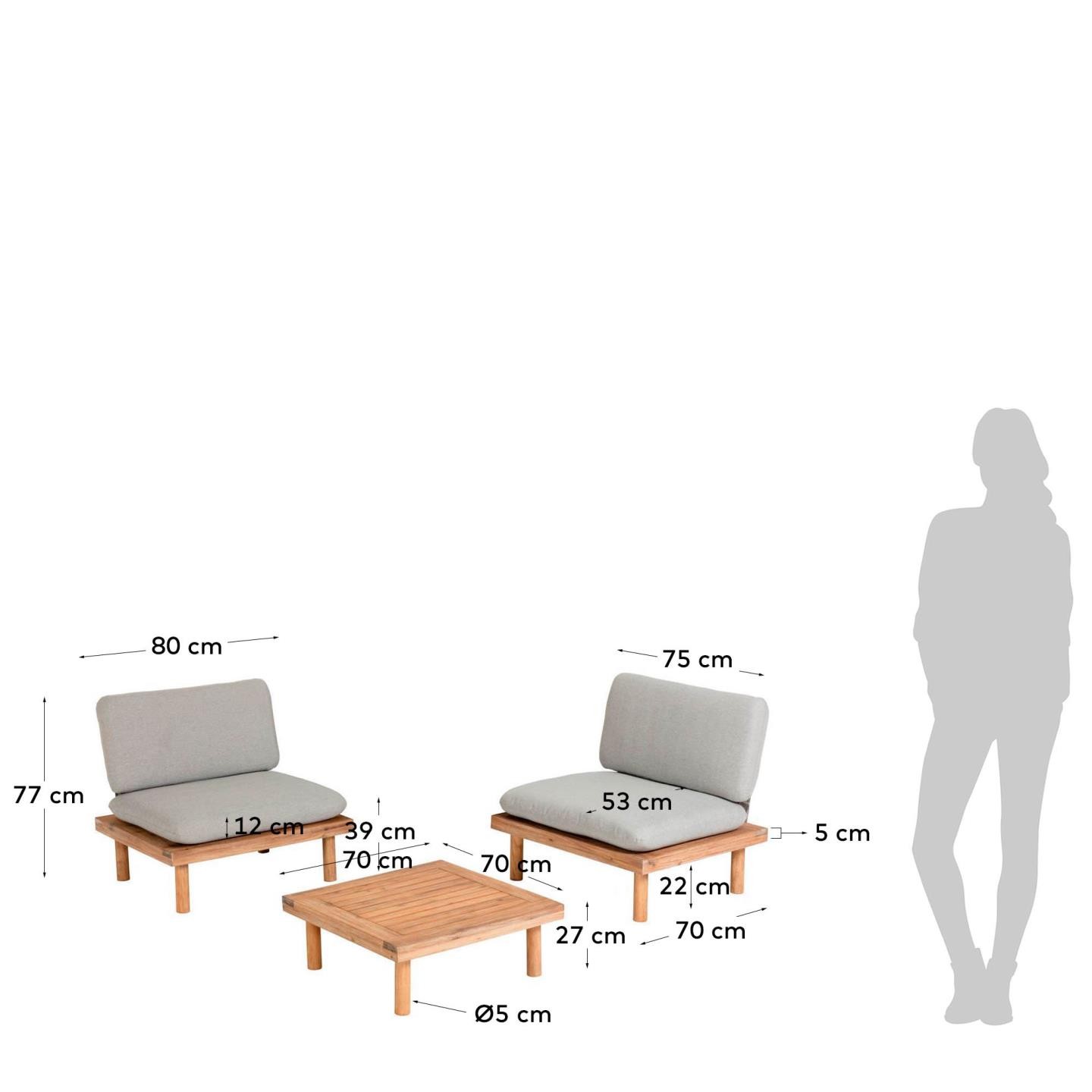 Zestaw Viridis stolik+2 krzesła