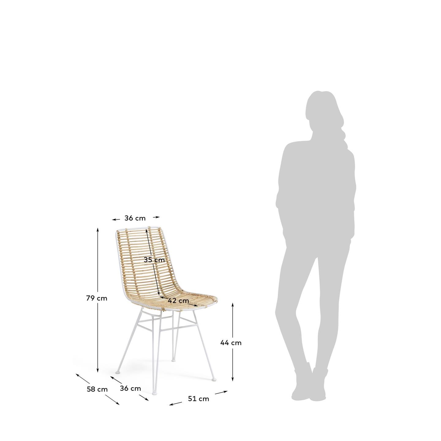 Krzesło rattanowe Ashanti, białe