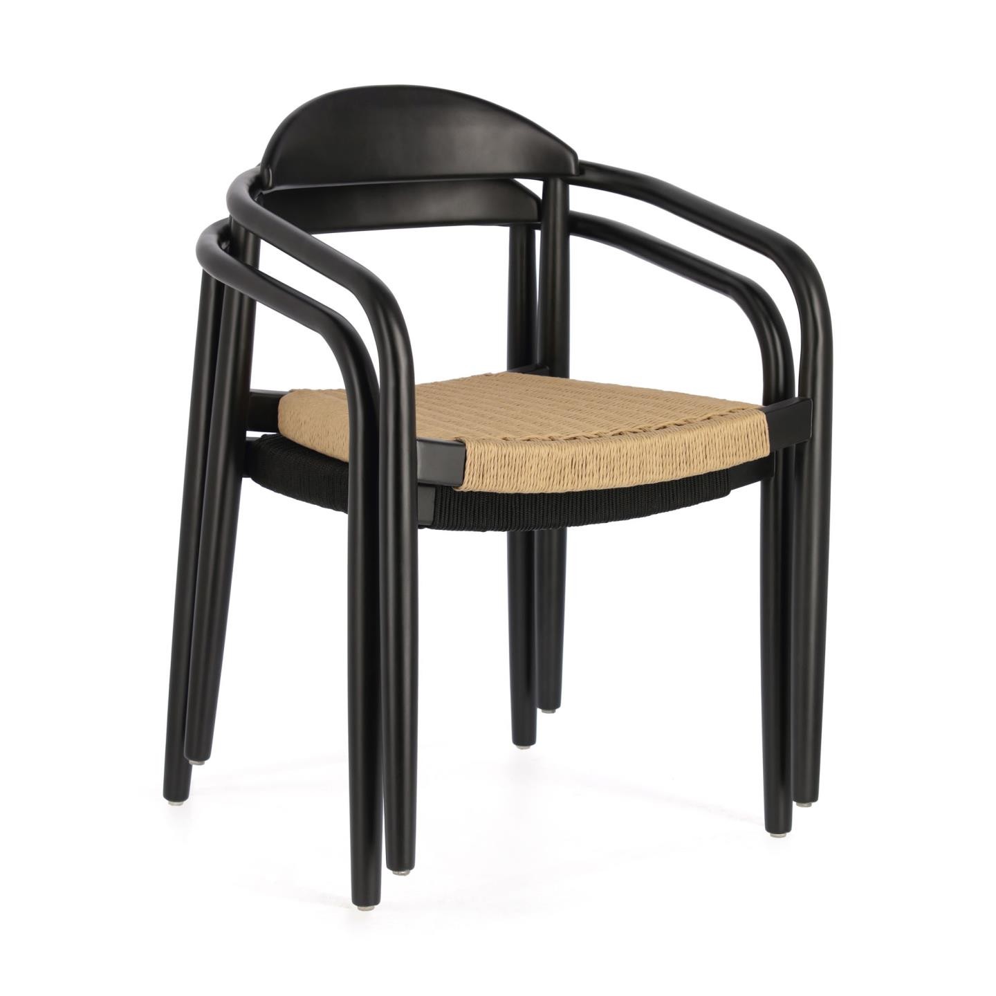 Krzesło Glynis, czarno-bezowe