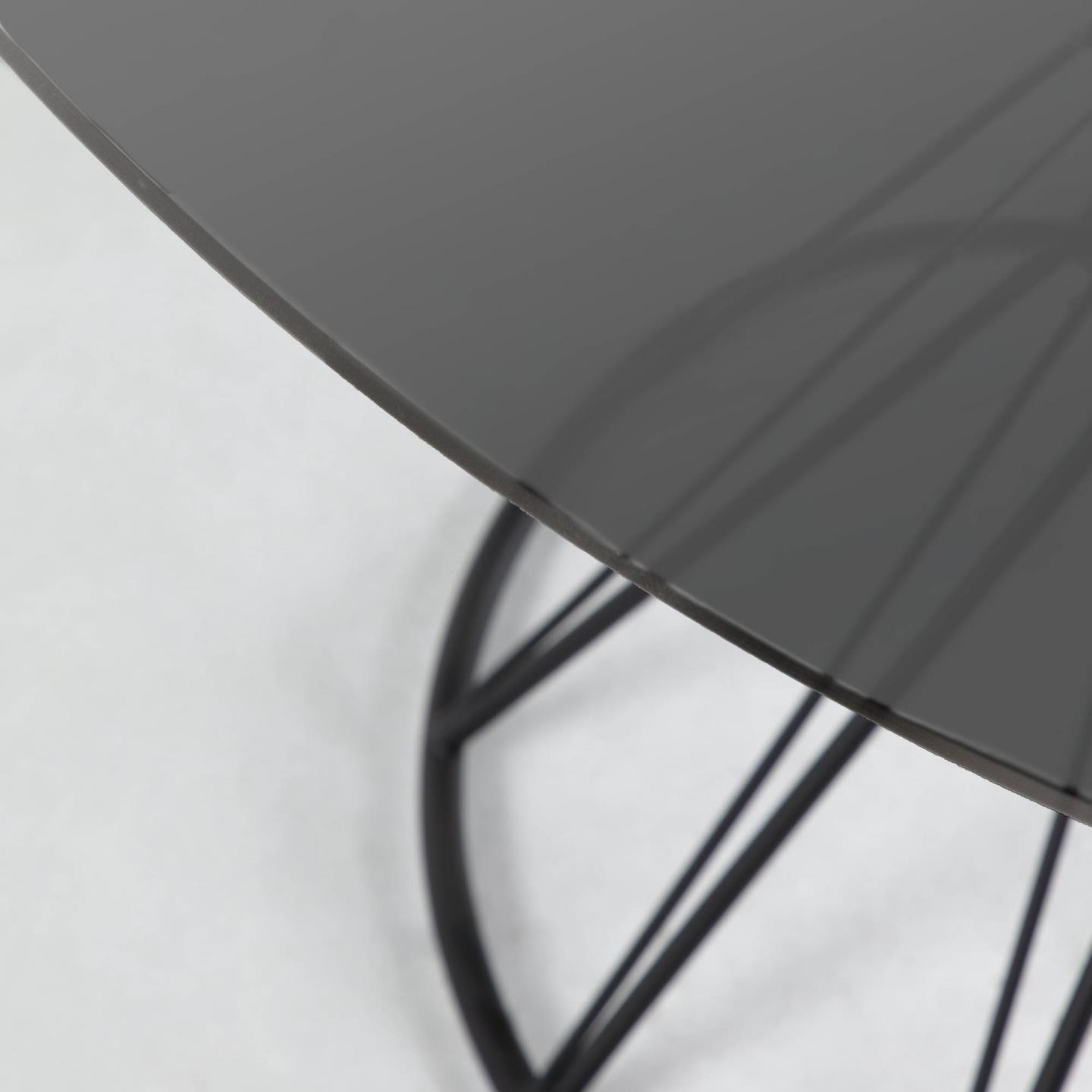 Stół Niut ze szklanym blatem, 120x120