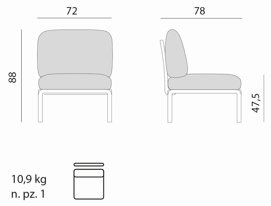 Fotel Komodo Elemento Centrale