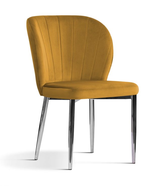 Krzesło tapicerowane Elly srebrne nóżki