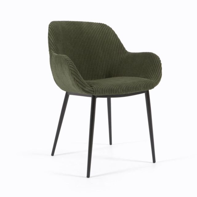 Krzesło Konna, zielone, gruby sztruks
