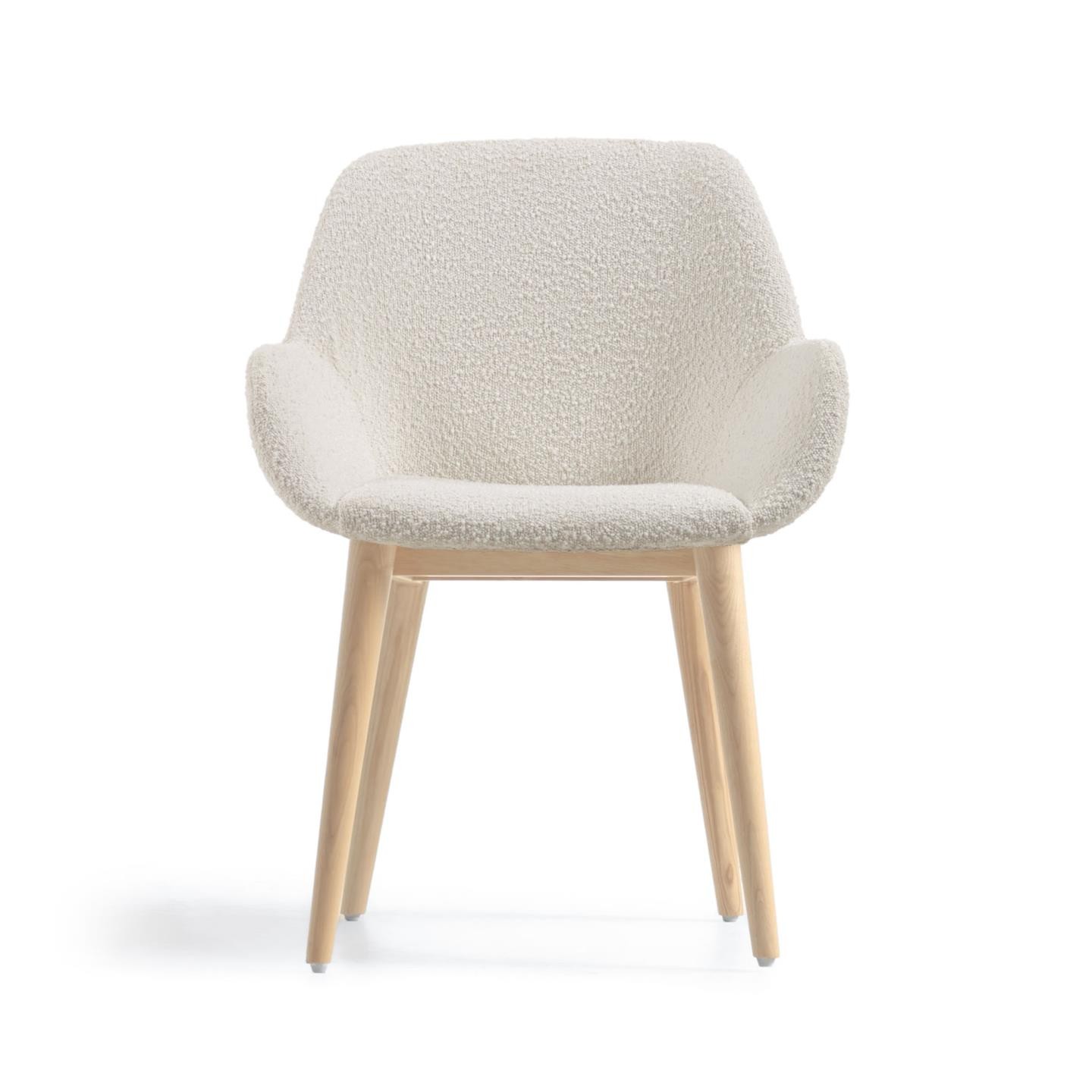 Krzesło Konna, białe, nogi drewniane