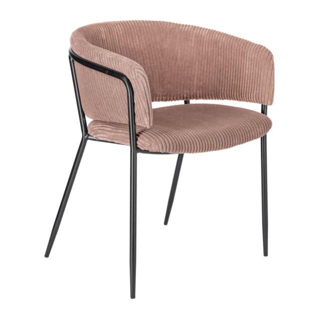 Krzesło Konnie, czarny/różowy sztruks