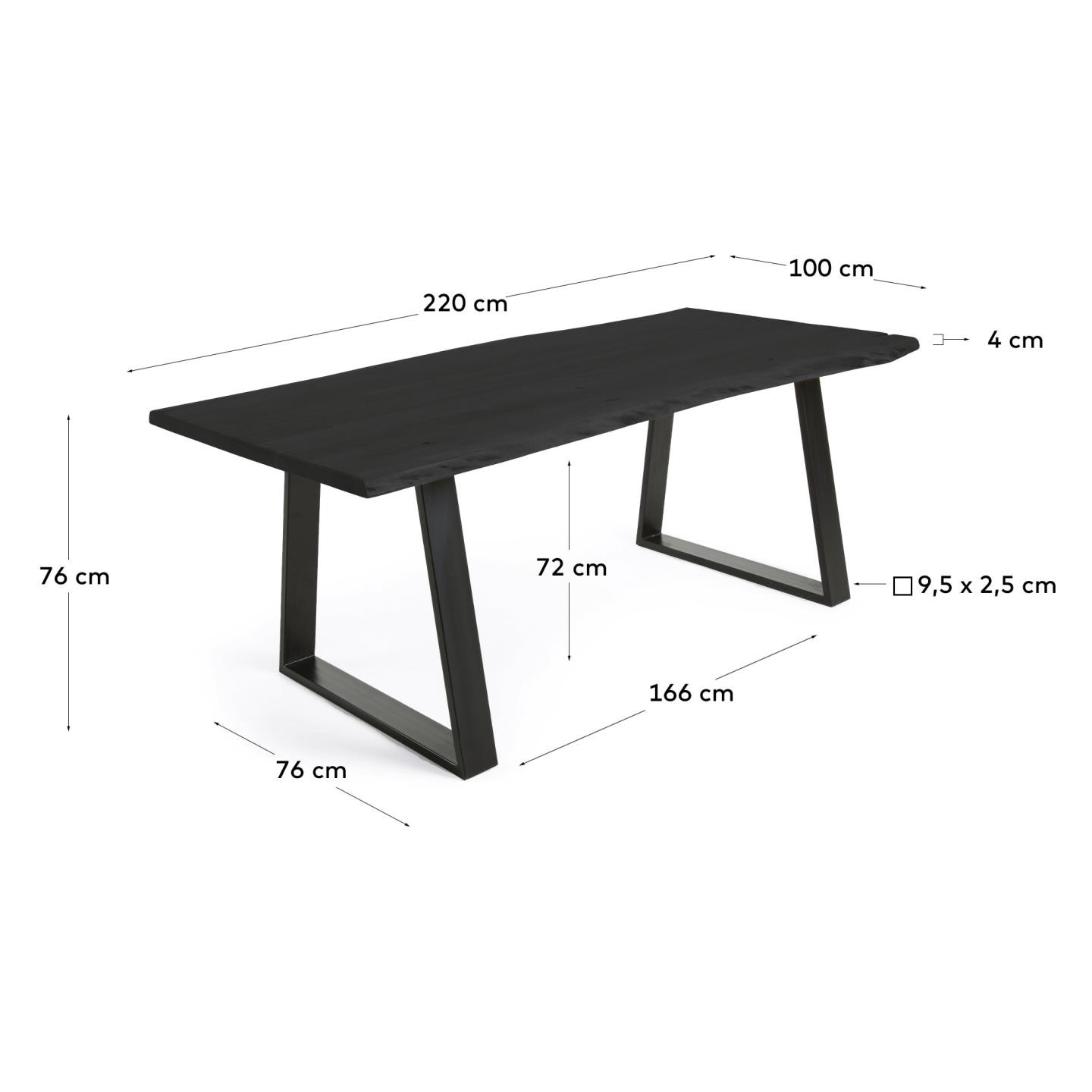 Stół Sono 100x220cm, czarny