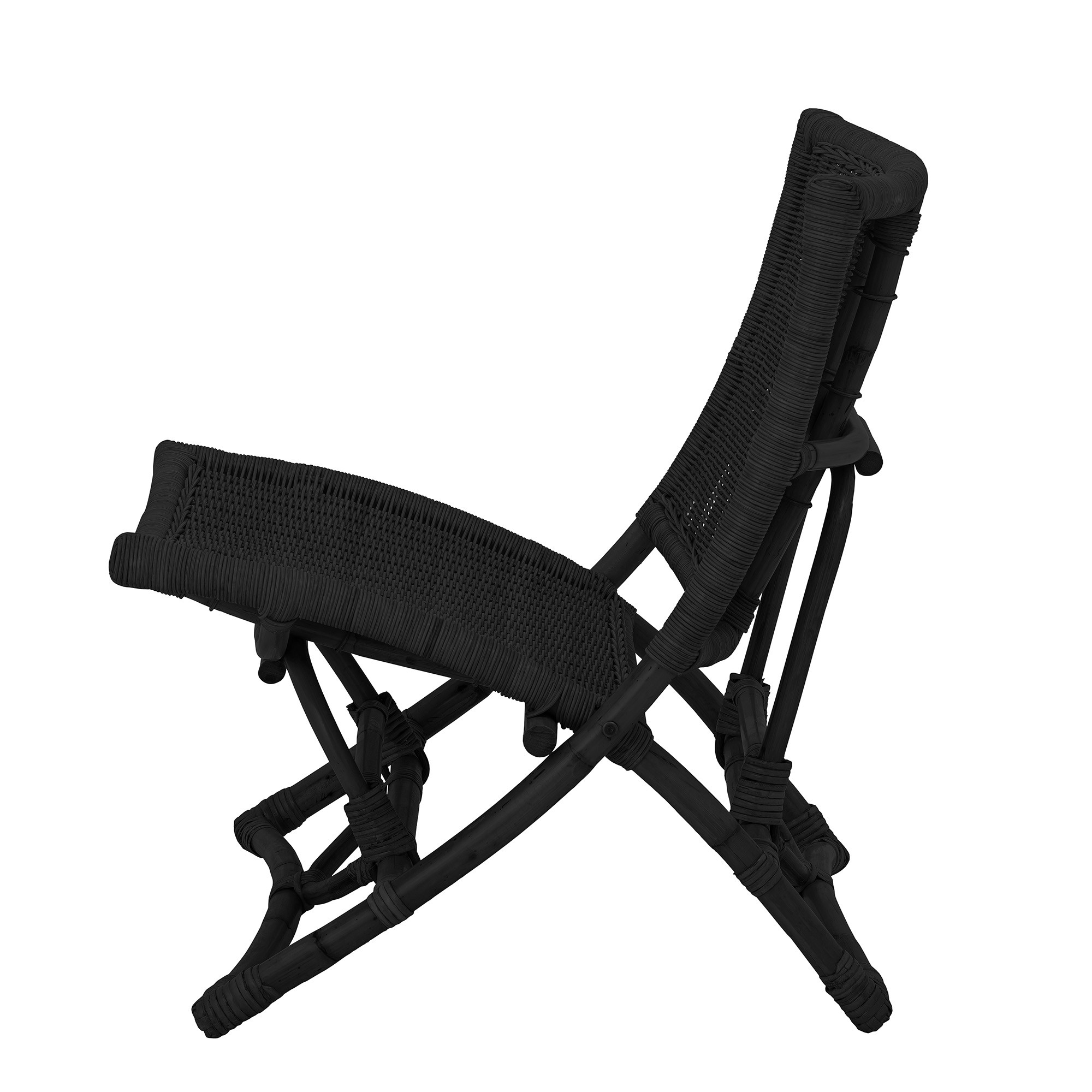 Krzesło rattanowe Baz, czarne