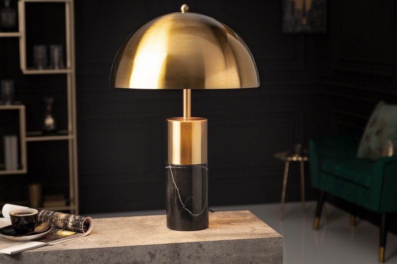 Lampa stołowa Burlesque złota / czarny marmur