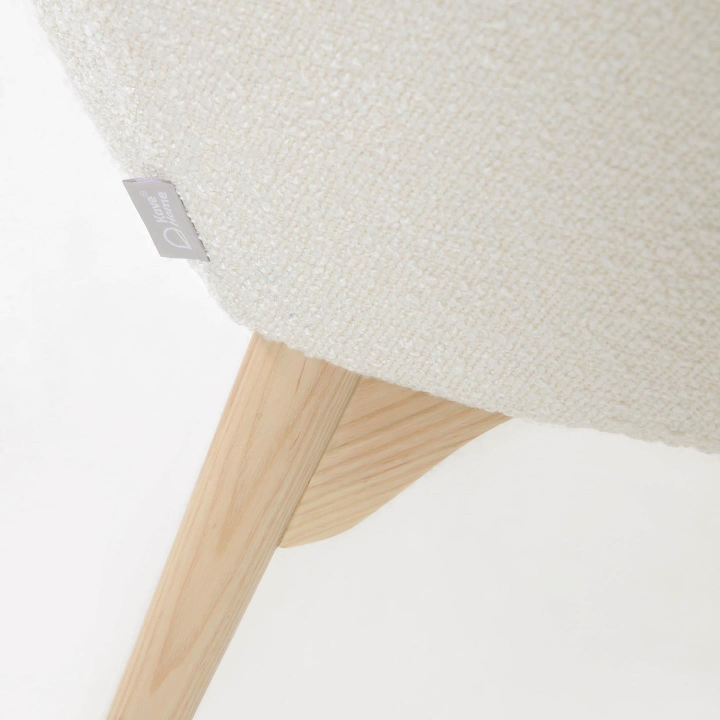 Fotel Knut biały drewno jesionowe