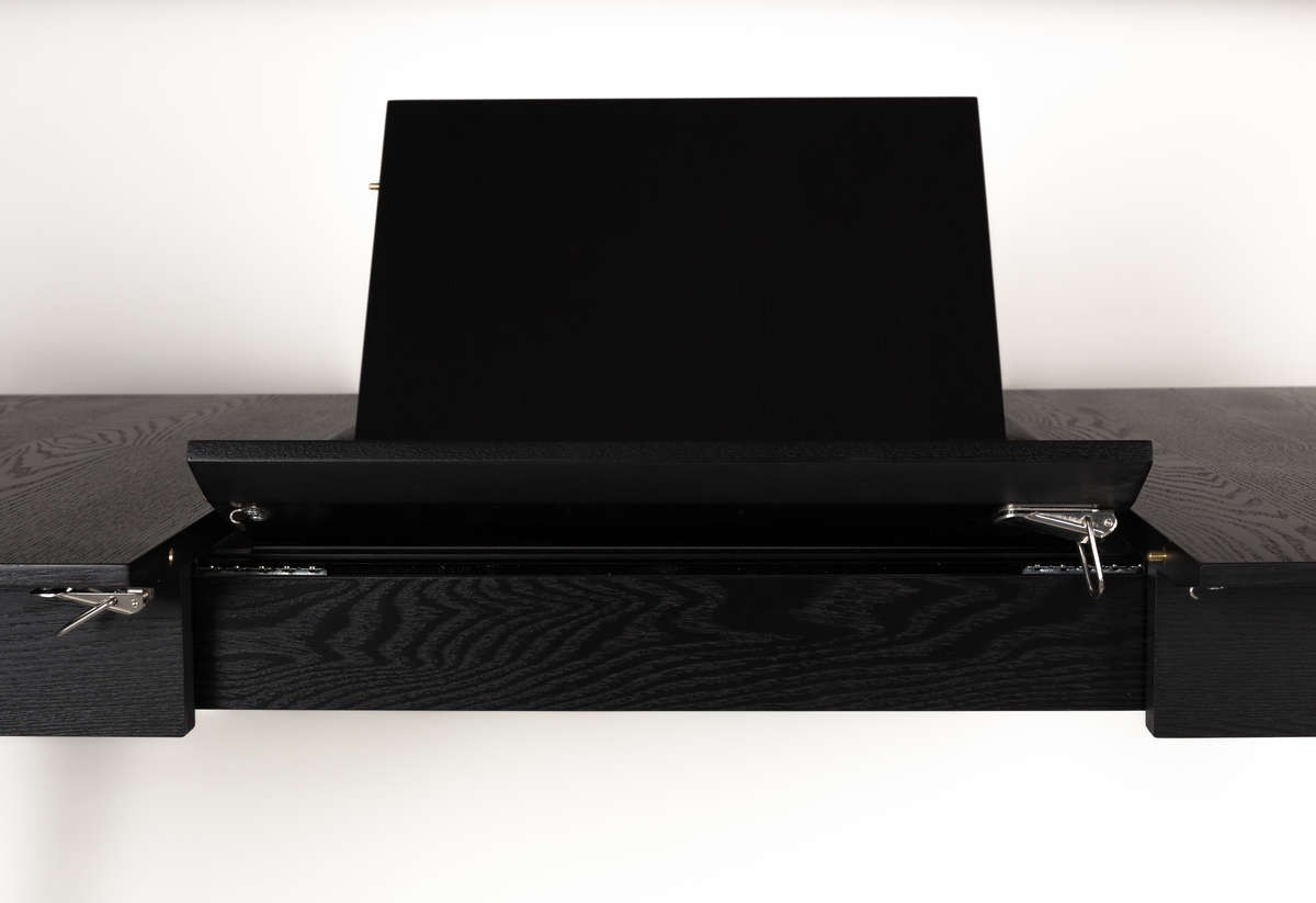 Stół Glimps 120(162)x80, czarny rozkładany
