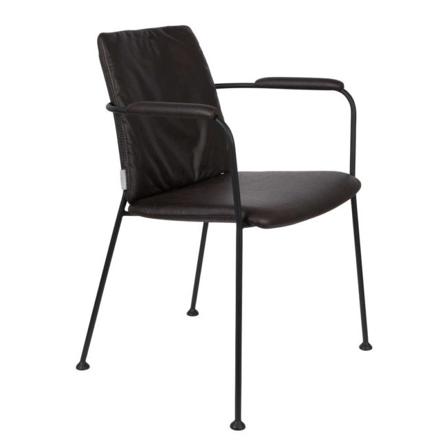 Krzesło Fab z podłokietnikami, czarne