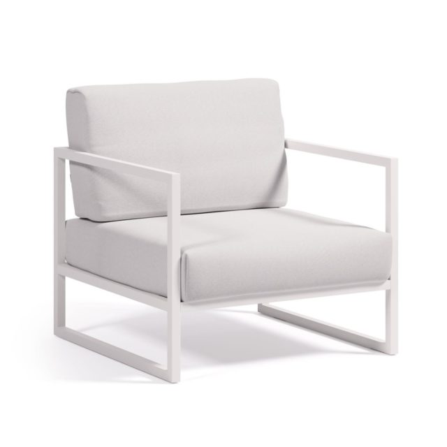 Fotel Comova, jasnoszary, biały