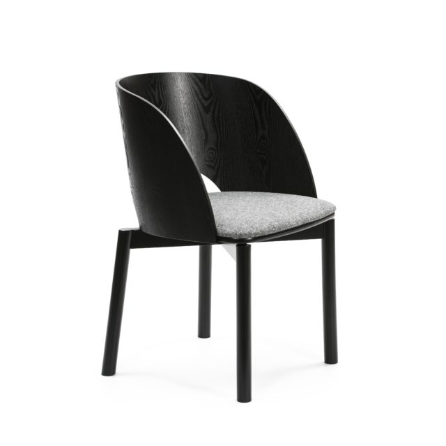 Krzesło tapicerowane Dam czarne Teulat