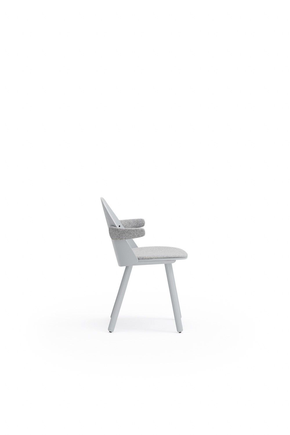 Krzesło tapicerowane Uma z podłokietnikami jasnoszare
