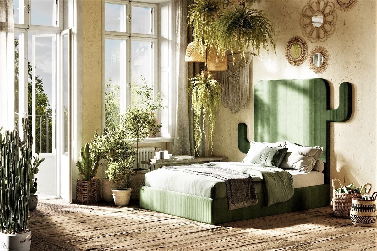 Łóżko tapicerowane Cactus