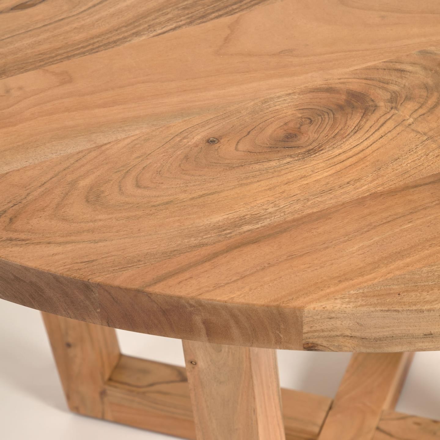 Okrągły stół Nahla z litego drewna akacjowego 120 cm